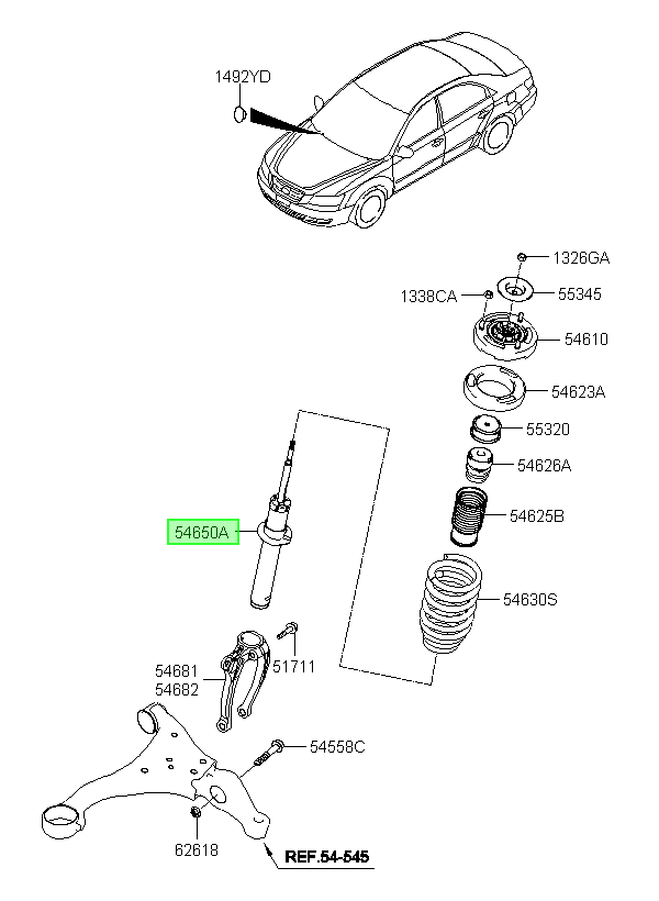 Amortiguador Del. Orig. Para Hyundai Sonata 2004-2010