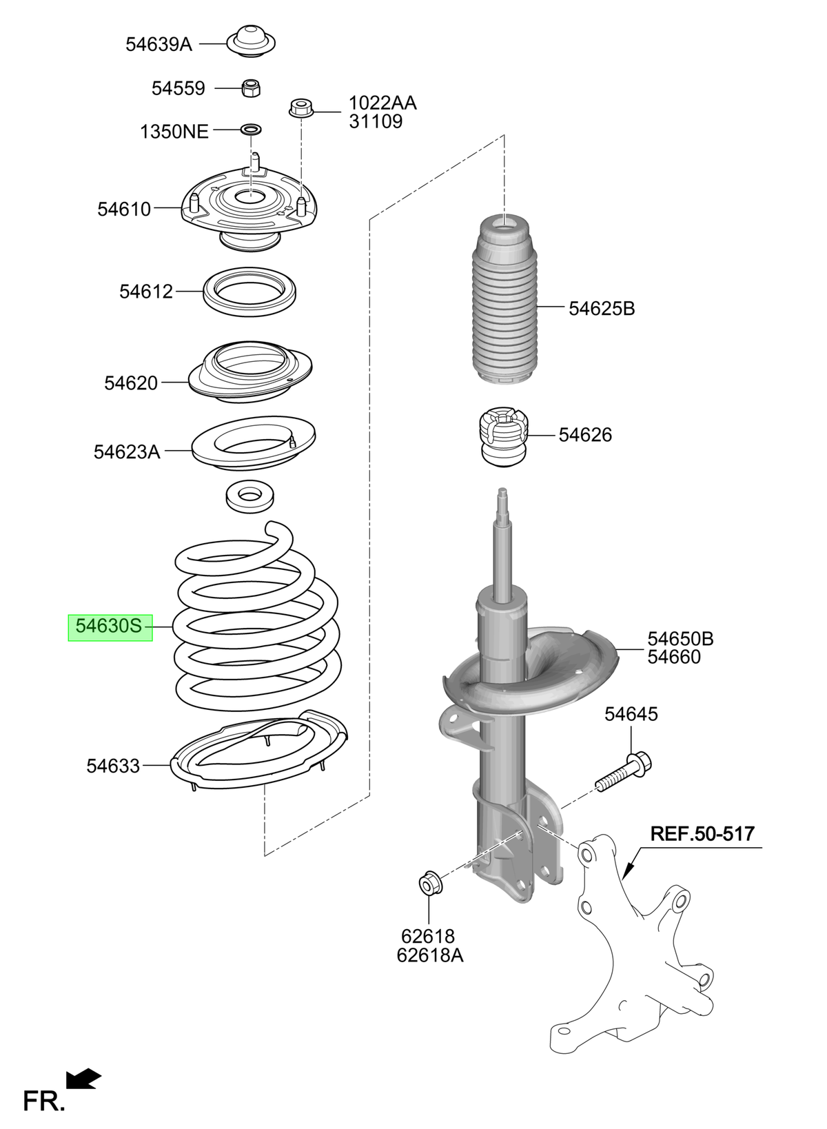 Espiral Del. Del. Orig. Para Hyundai H1 Desde 2007