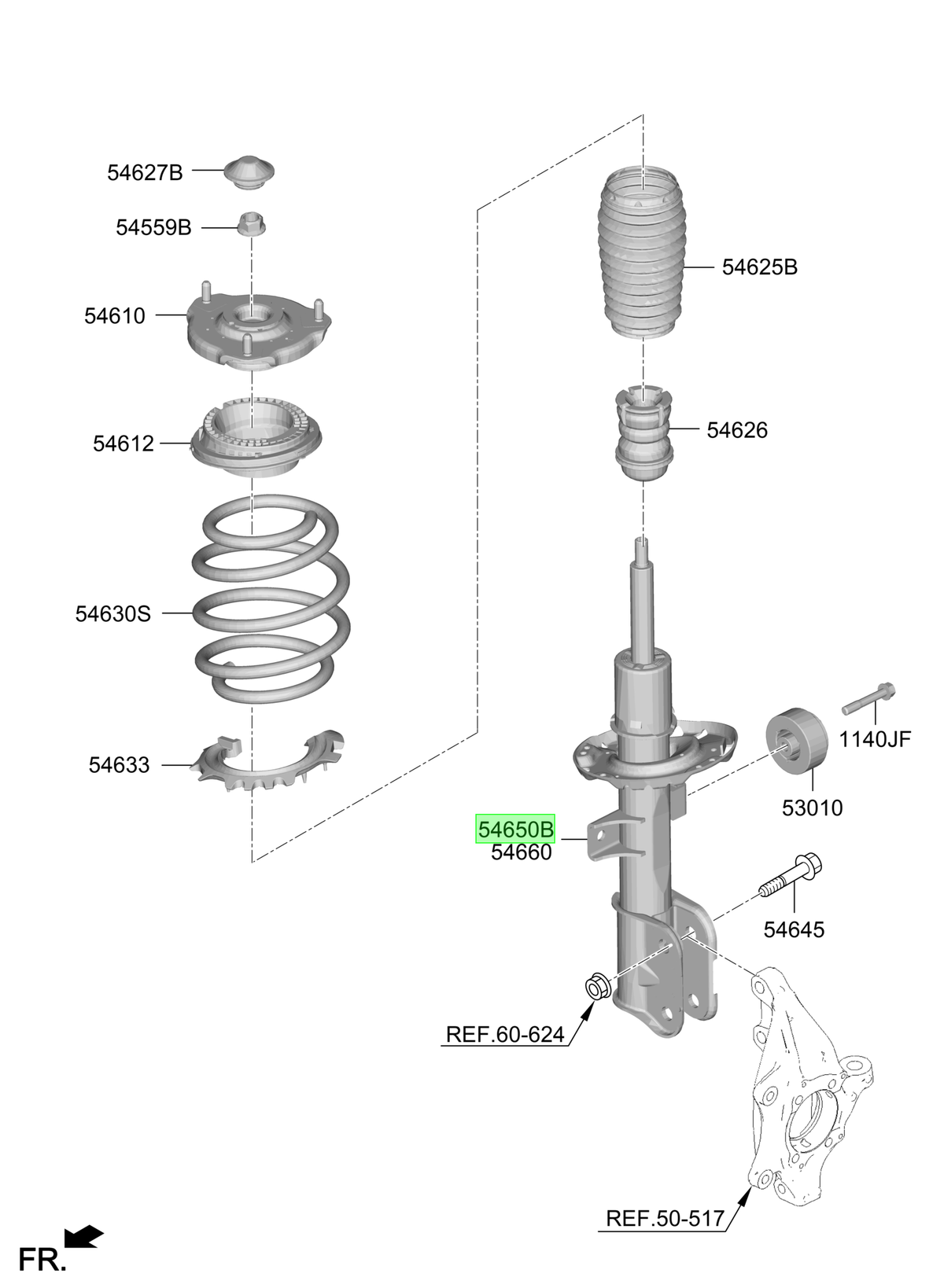 Amort. Del. Izq. Lh Original Para Hyundai Santa Fe 2023-2025