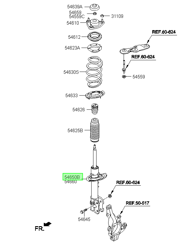 Amortiguador Del. Original Para Hyundai Santa Fe 2012-2019