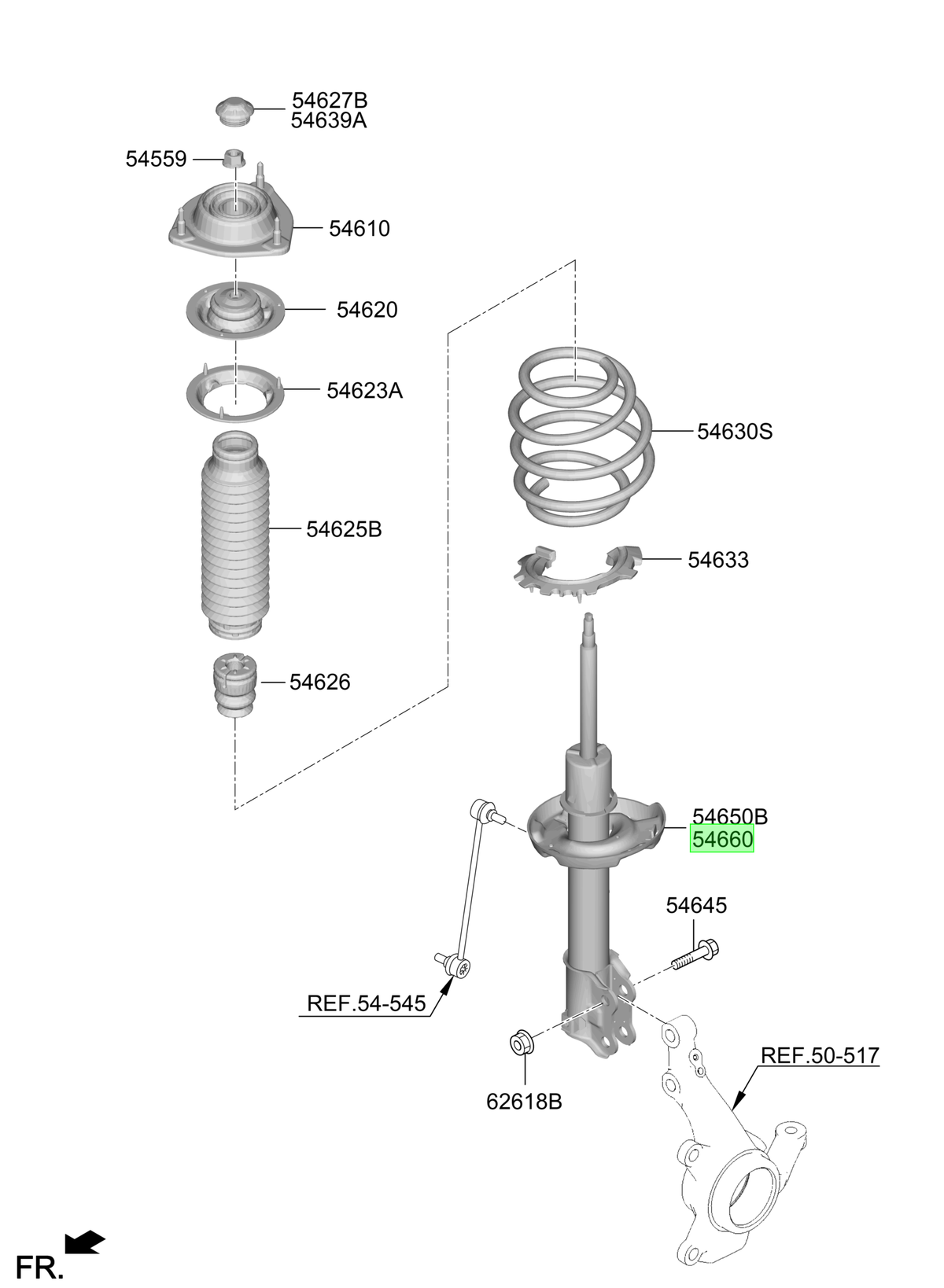 Amort. Del. Der. Rh Original Para Hyundai Creta 2024-2025