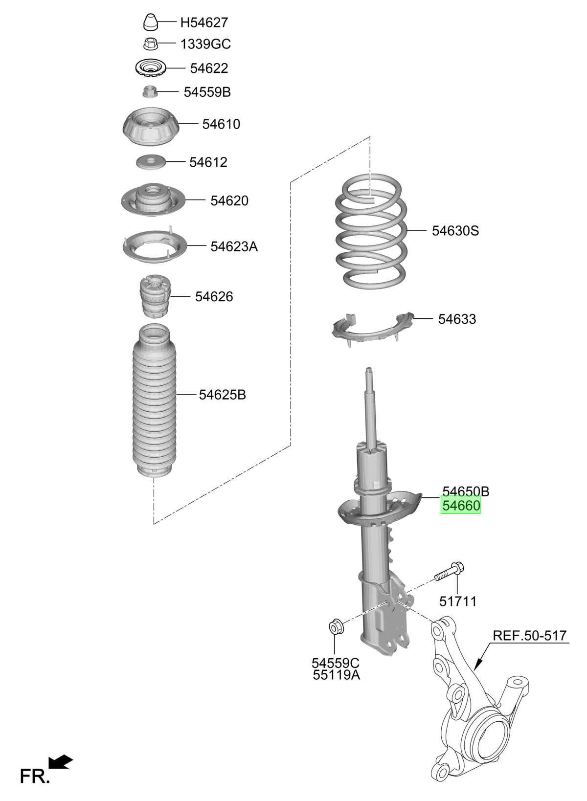 Amort. Del. Der. Rh Original Para Hyundai I10 2022-2025