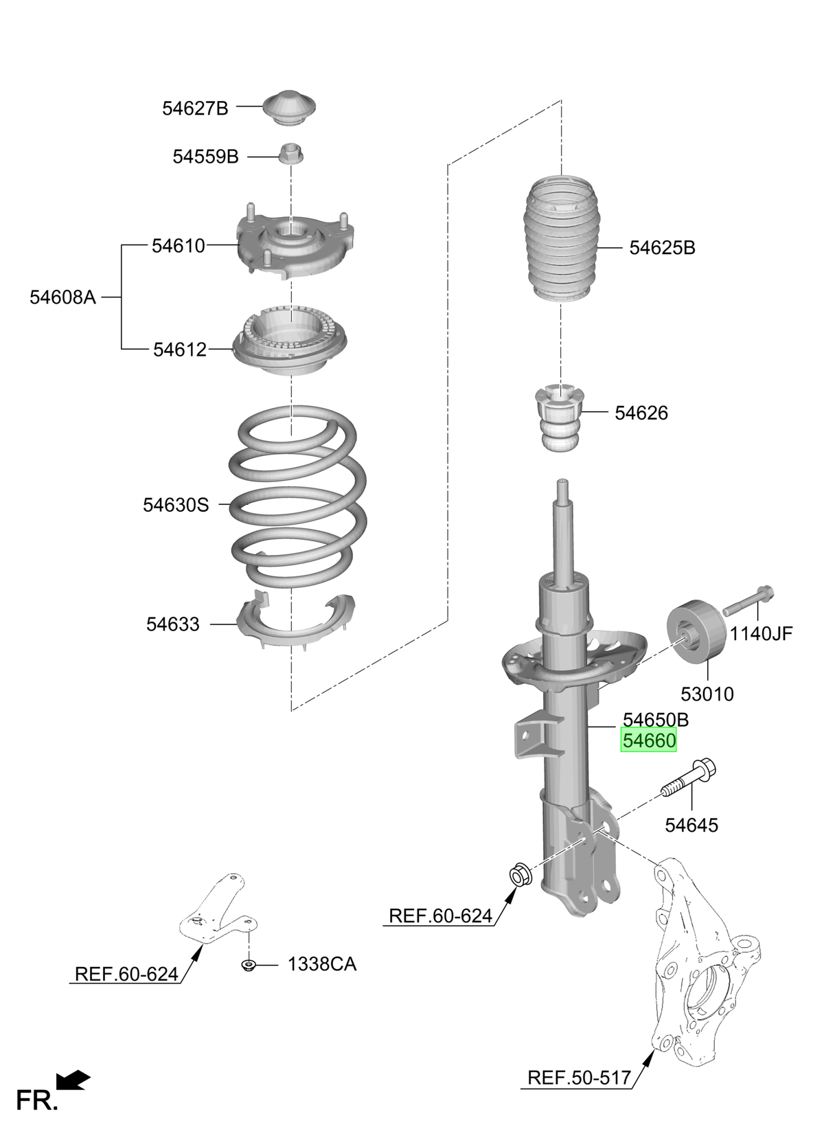 Amort. Del. Der. Rh Original Para Hyundai Tucson 2024-2025