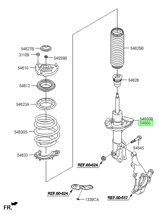 Amort. Del. Der. Rh Original Para Hyundai Elantra 2016-2020