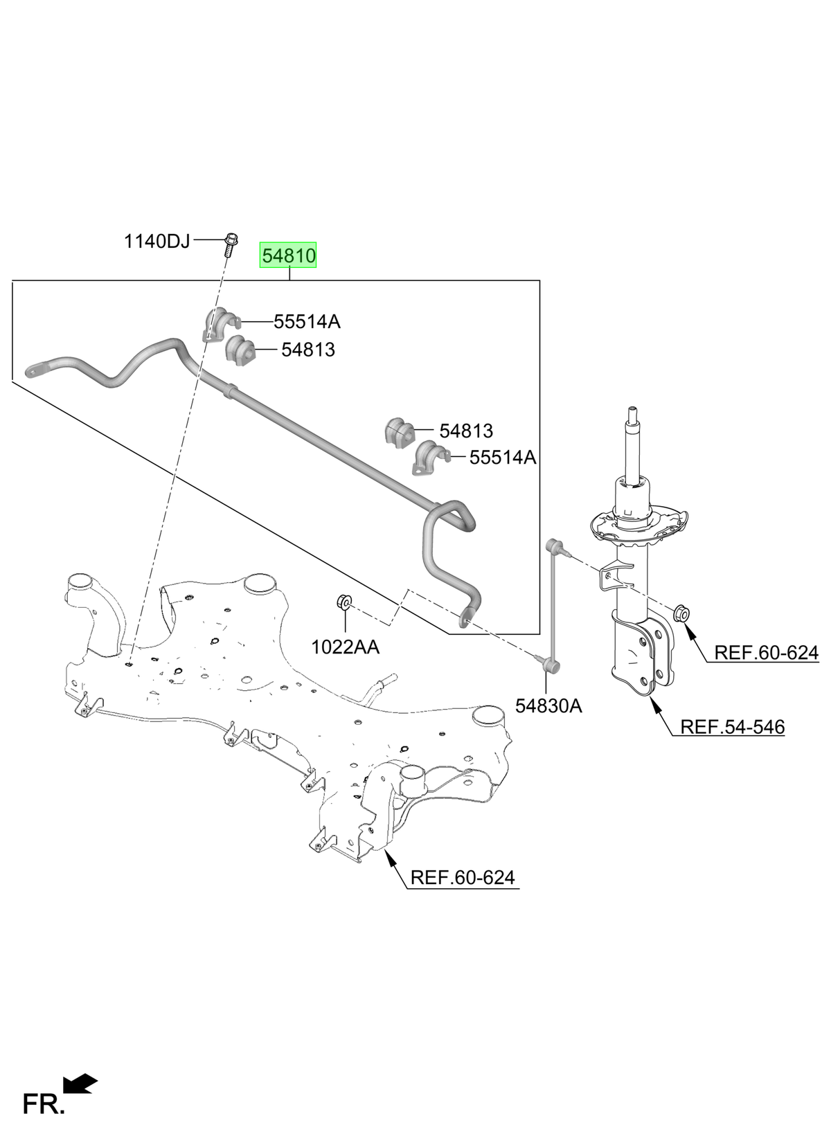 Barra Estab. Del. Original Para Hyundai I20 2020-2025