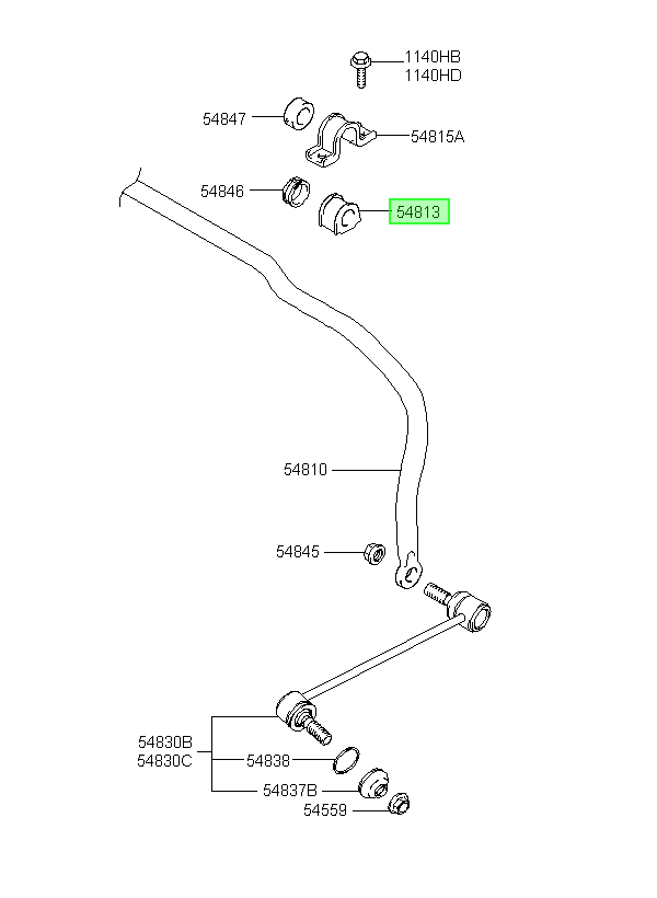 Buje Barra Estab. Del. Orig. Para Hyundai Santa Fe 2000-2006