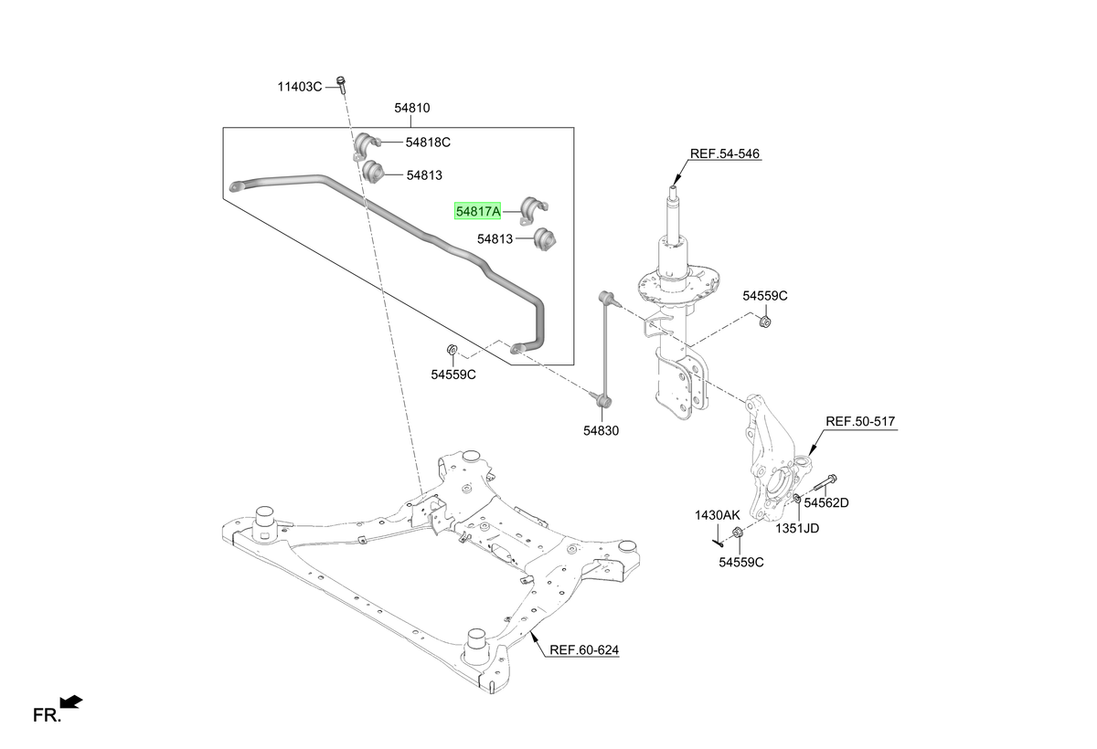 Soporte Barra Estab. Izq. Lh Original Para Hyundai Staria