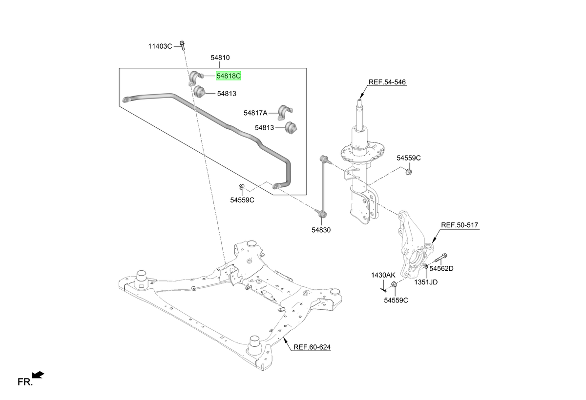Soporte Barra Estab. Der. Rh Original Para Hyundai Staria