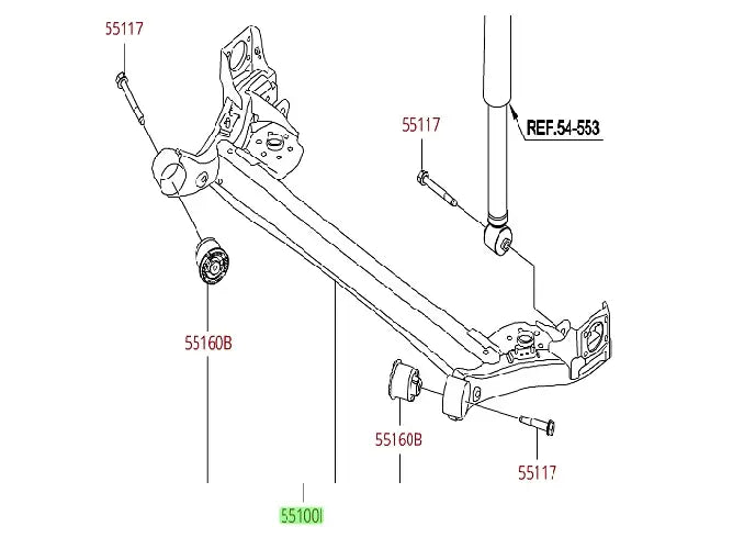 Eje Torsión Tras. Orig. Para Hyundai I10 2013-2016