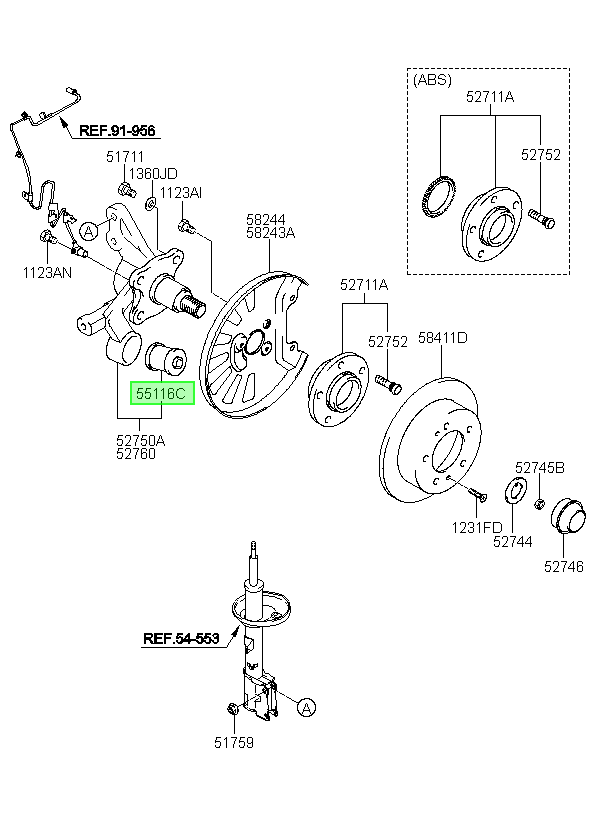 Buje Muñon Tra Orig. Para Hyundai Coupe 2003-2005