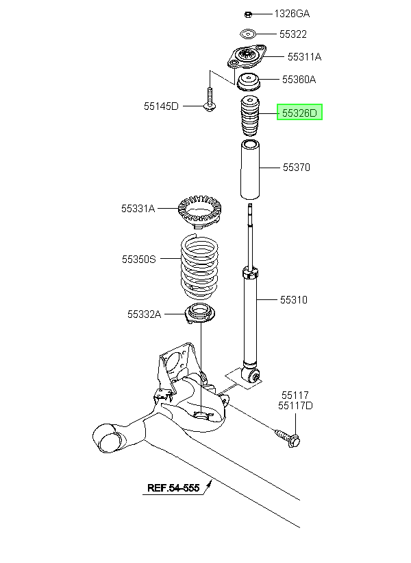 Tope Amortiguador Tras. Orig. Para Hyundai Accent 2007-2010