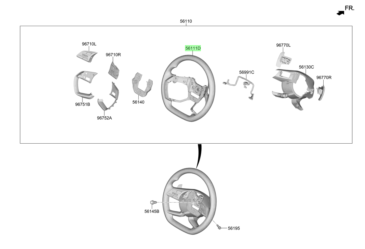 Manubrio Original Para Hyundai Creta 2020-2025