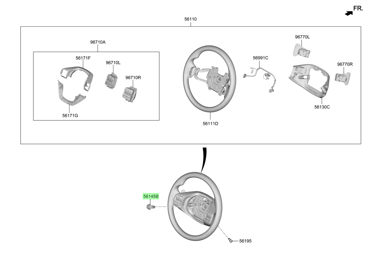 Perno Col. Dirección Original Para Hyundai Mighty 2015-2025