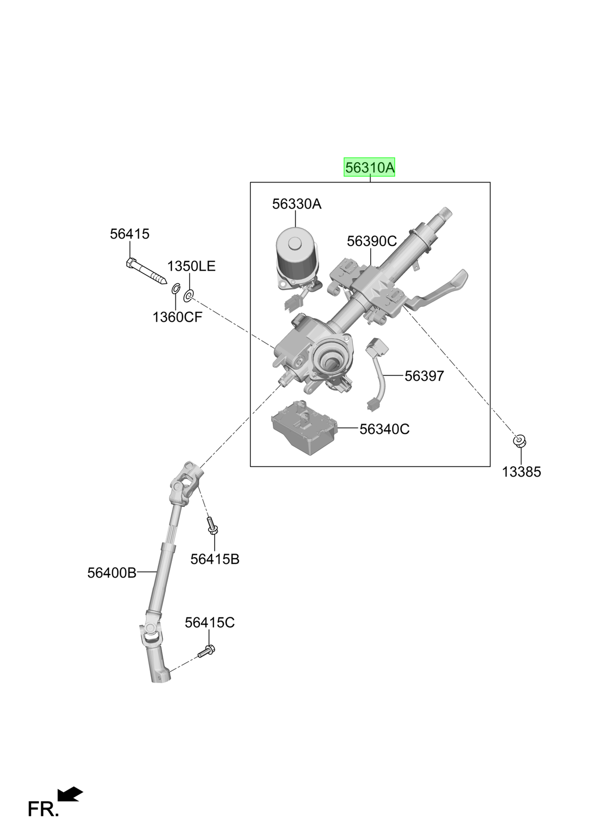Columna Dirección Original Para Hyundai Creta 2021-2025