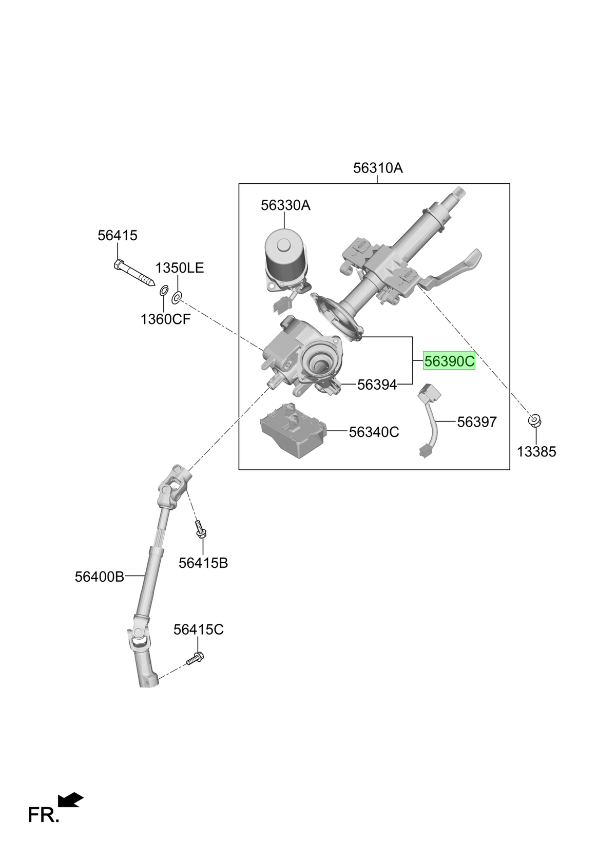 Columna Dirección Original Para Hyundai Creta 2020-2025