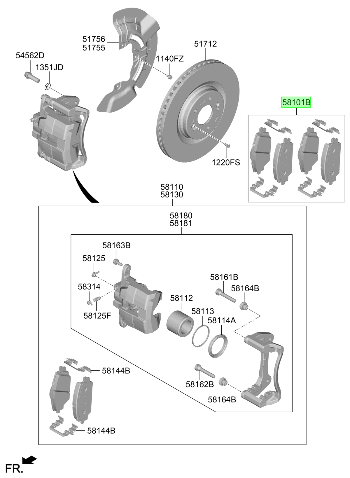 Pastilla Freno Original Para Hyundai Santa Fe 2020-2025