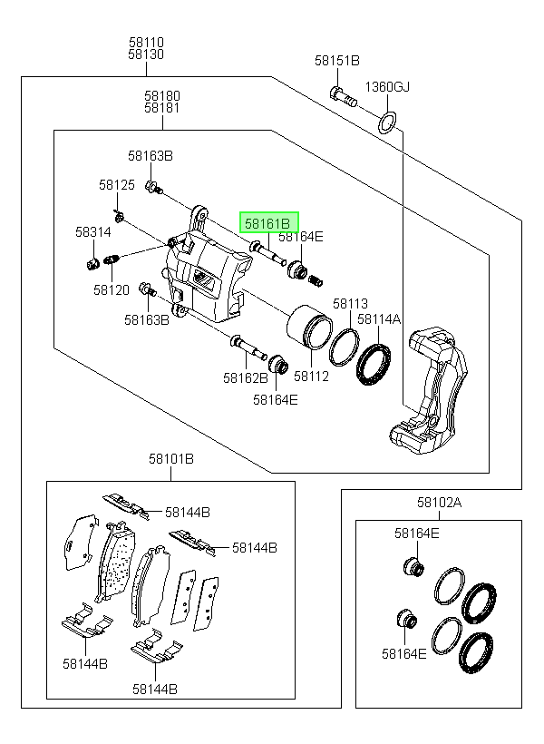 Pasador Caliper Orig. Para Hyundai Accent 2007-2010