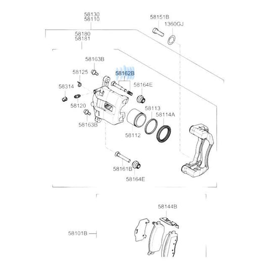 JGO PERNO CALIPER RH PARA HYUNDAI ACCENT 2006-2011