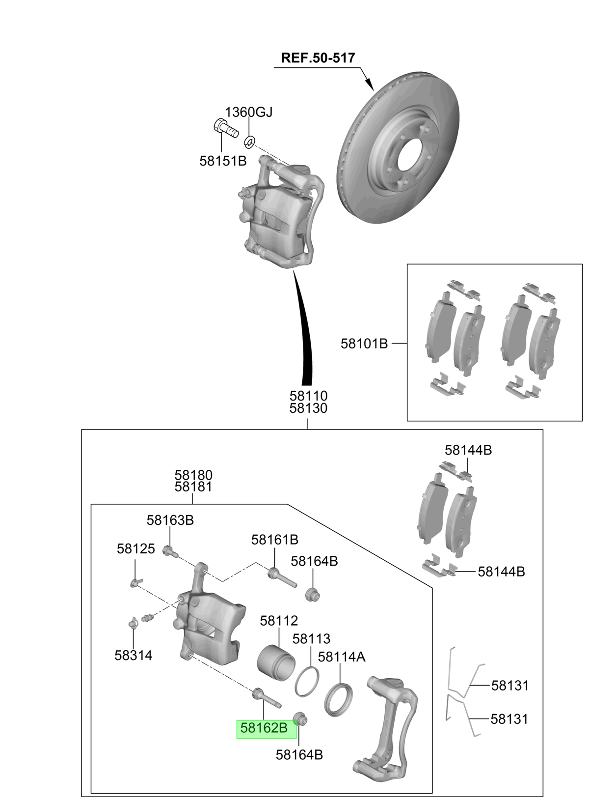 Perno Caliper Orig. Para Hyundai Eon 2011-2016