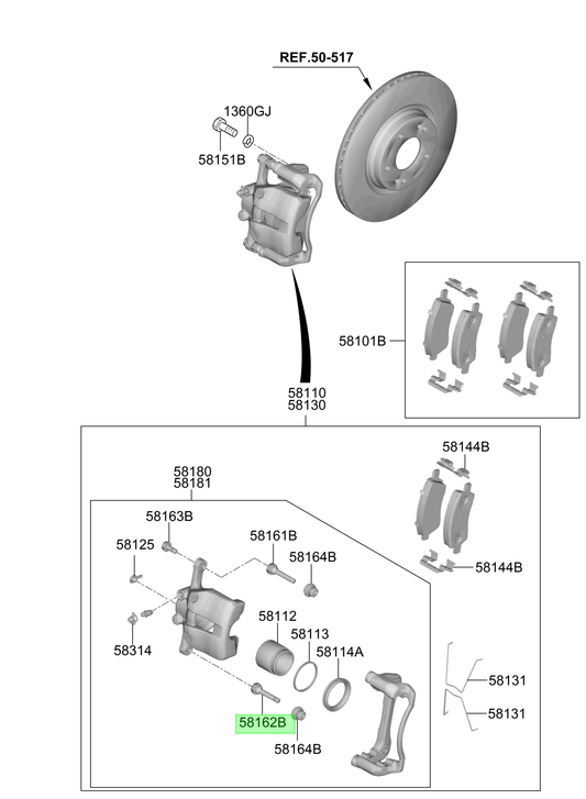 Perno Caliper Orig. Para Hyundai Atos Desde 2020