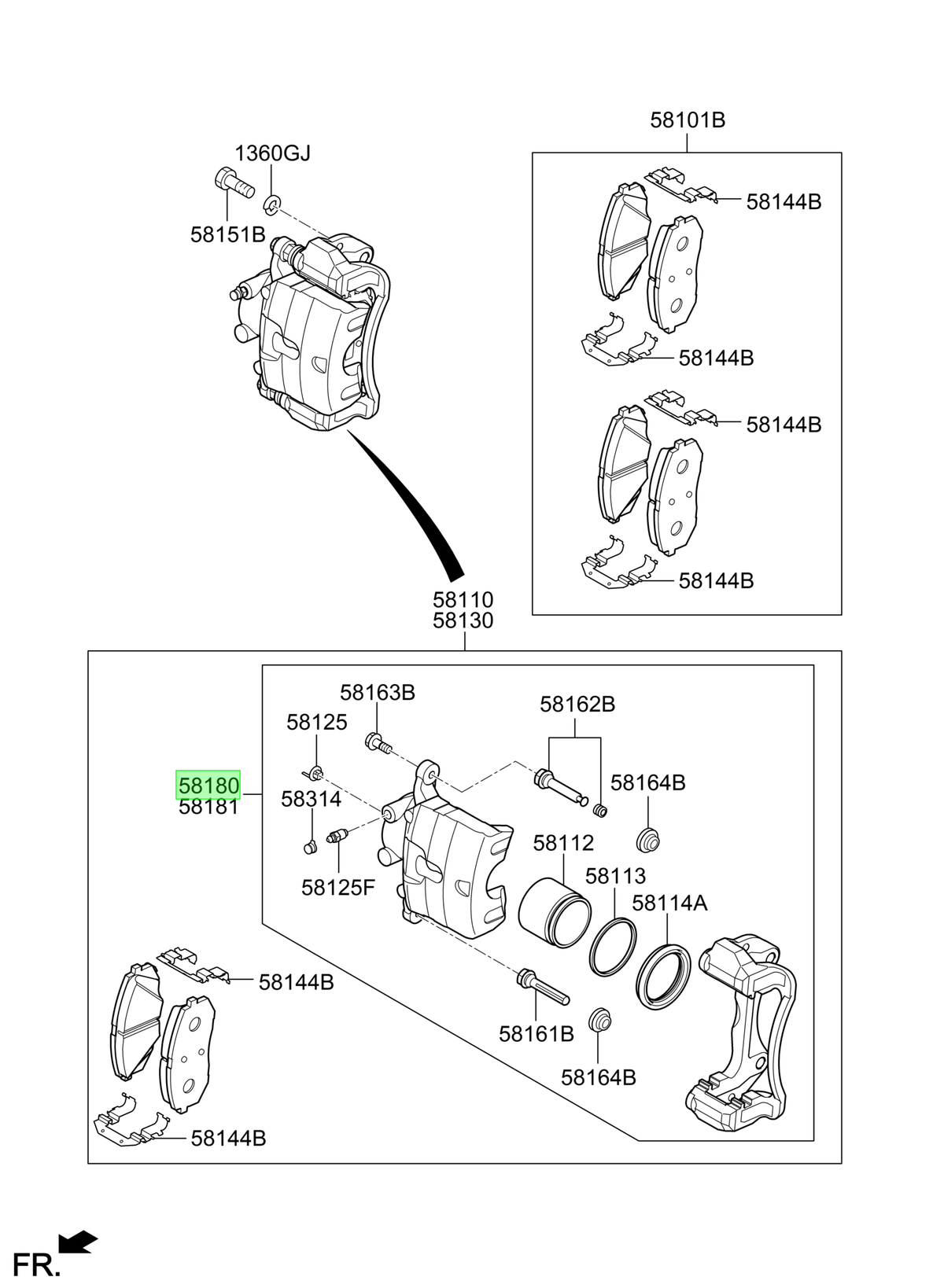 Caliper Del. Izq. Lh Original Para Hyundai Creta 2021-2025