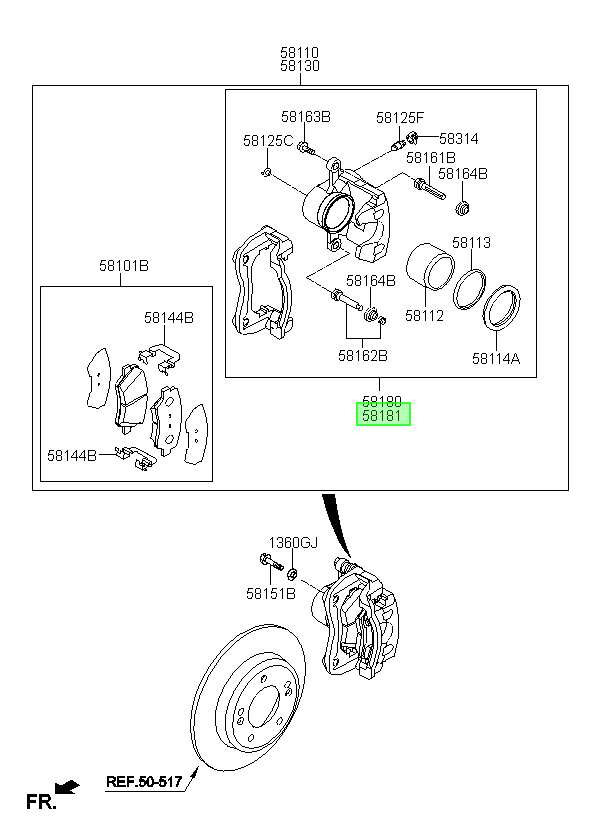 Kit Caliper Rh Original Para Hyundai Elantra 2011-2017