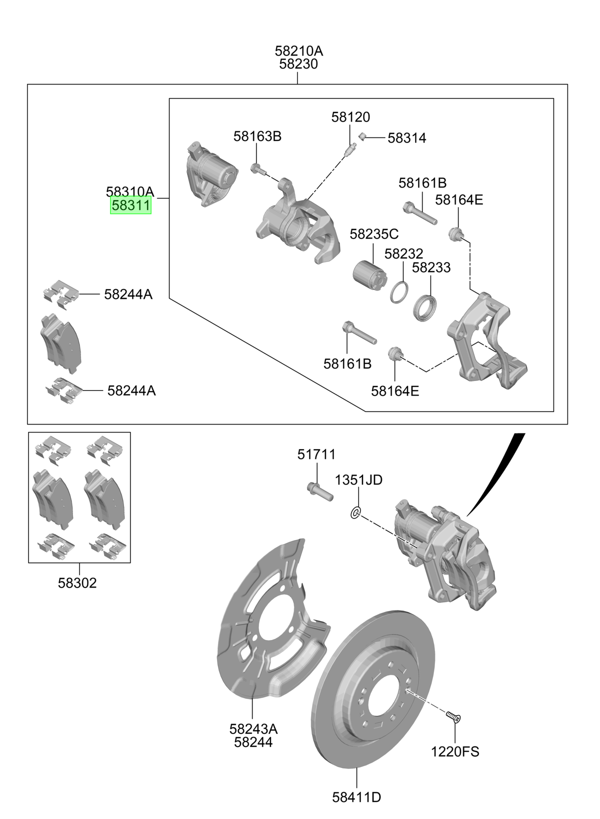 Caliper Tras. Der. Rh Original Para Kia Sportage 2021-2025