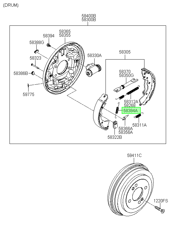 Resorte Balatas Tras. Orig. Para Hyundai Accent 2007-2010
