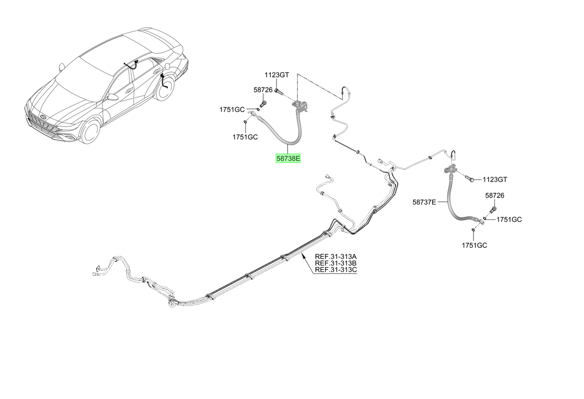 Manguera Rh Original Para Hyundai Elantra 2020-2025