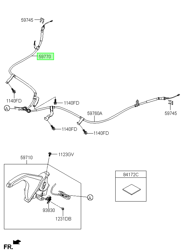 Piola De Freno Rh Original Para Hyundai Accent 2017-2024