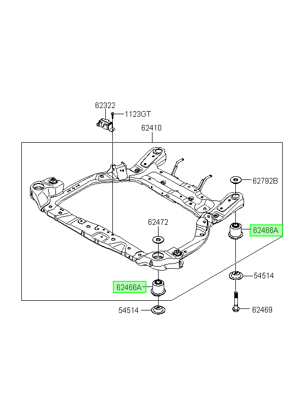 Buje Travesaño Delt Orig. Para Hyundai Accent 2007-2010