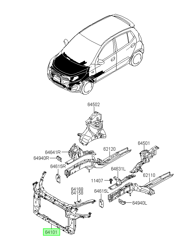 Frontal Original Para Hyundai I10 2007-2018