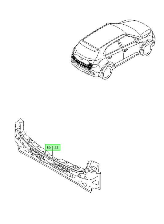 Panel Tras. Orig. Para Hyundai Creta Desde 2016