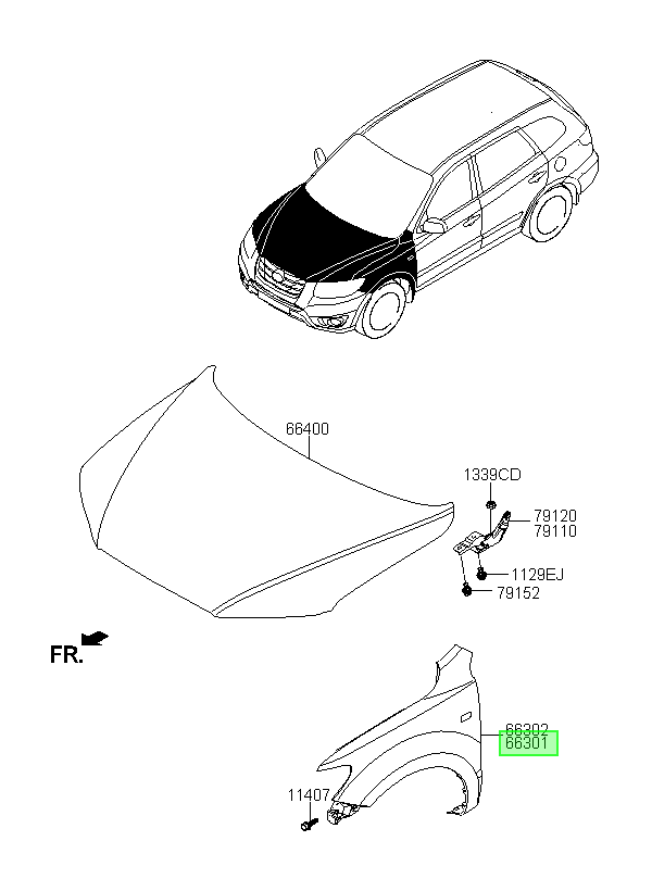 Tapabarro Lh Original Para Hyundai Santa Fe 2009-2013