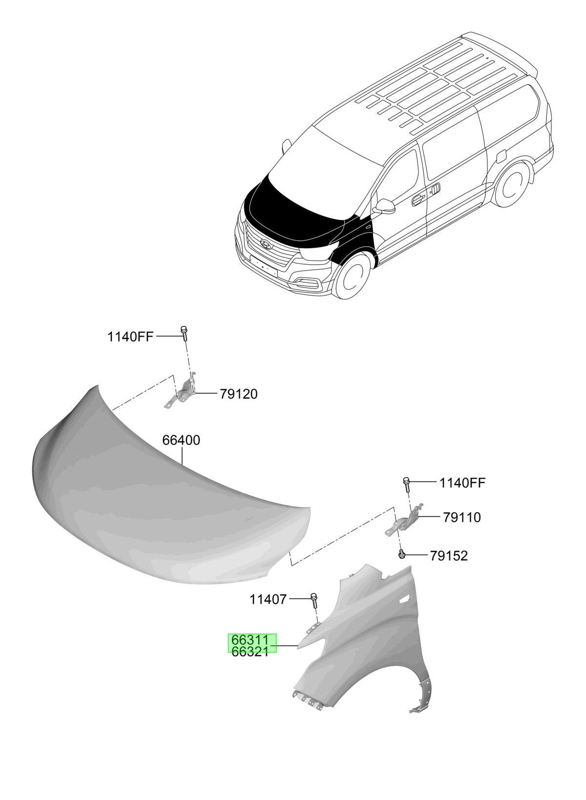 Tapabarro Del. Izq. Original Para Hyundai H1 2018-2023