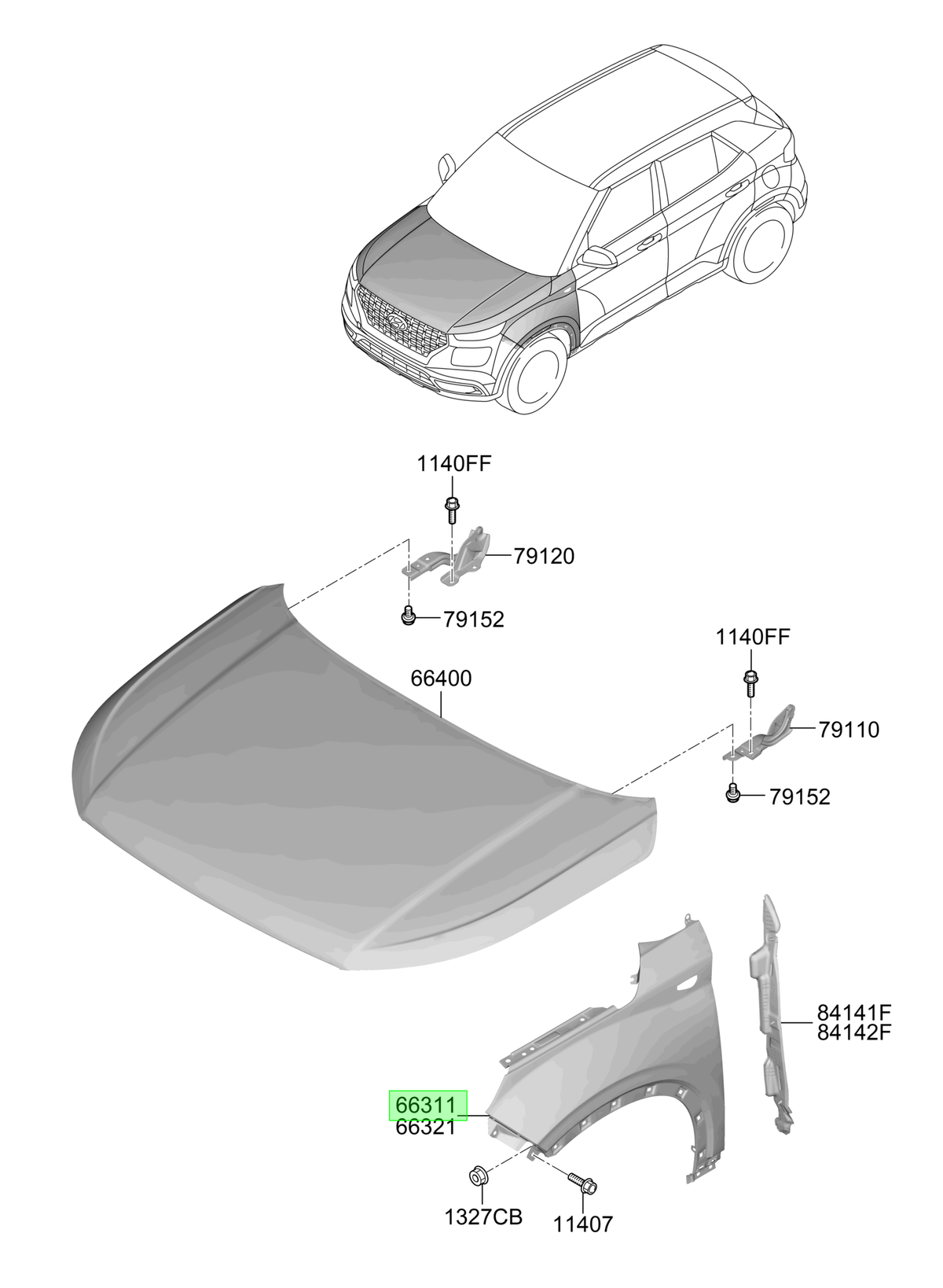 Tapabarro Del. Izq. Original Para Hyundai Venue 2019-2025