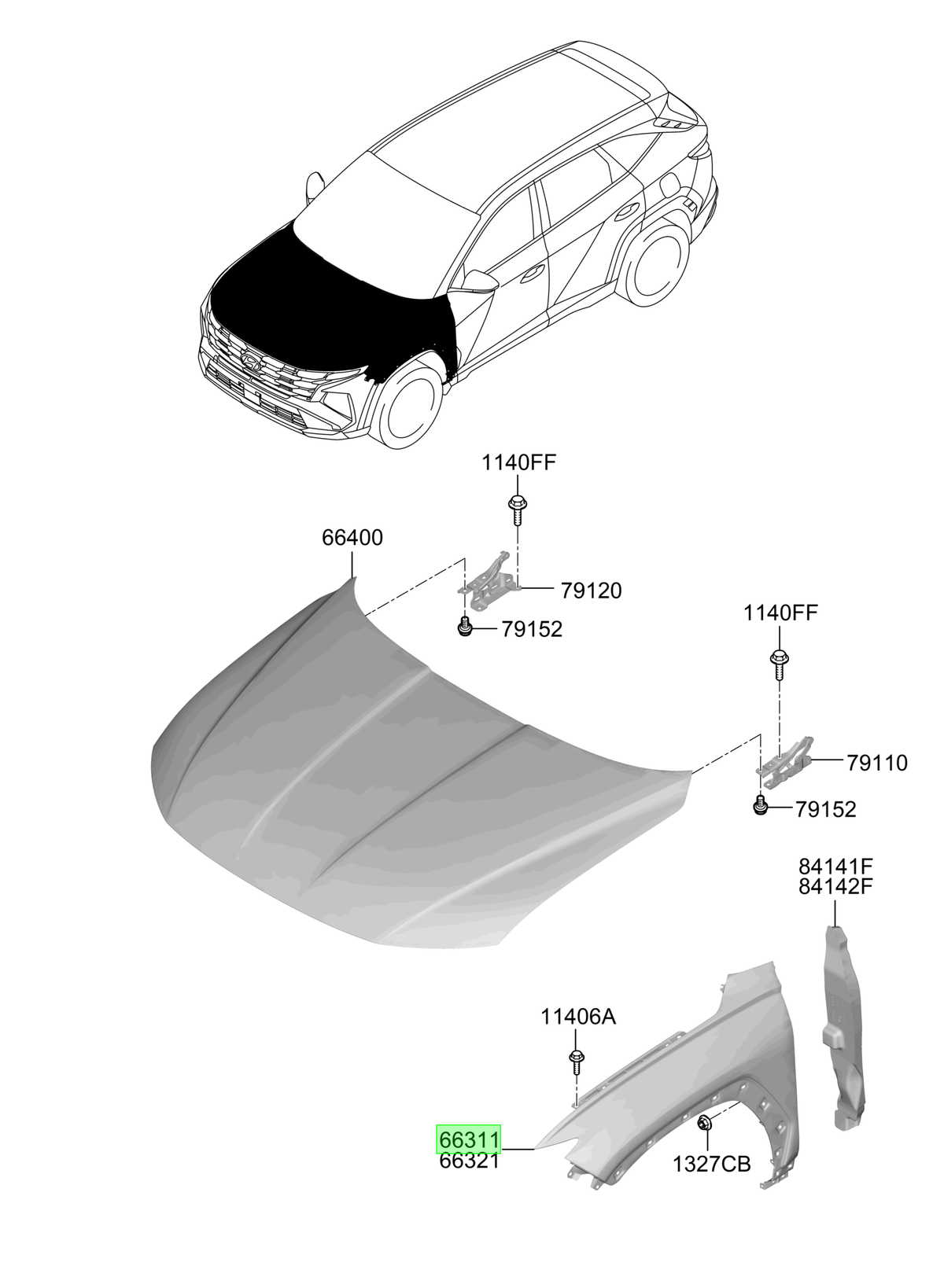 Tapabarro Del. Izq. Original Para Hyundai Tucson 2024-2025