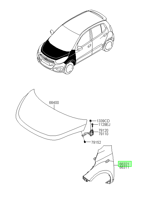 Tapab Del /cm Del. Lh Orig. Para Hyundai I10 2010-2015