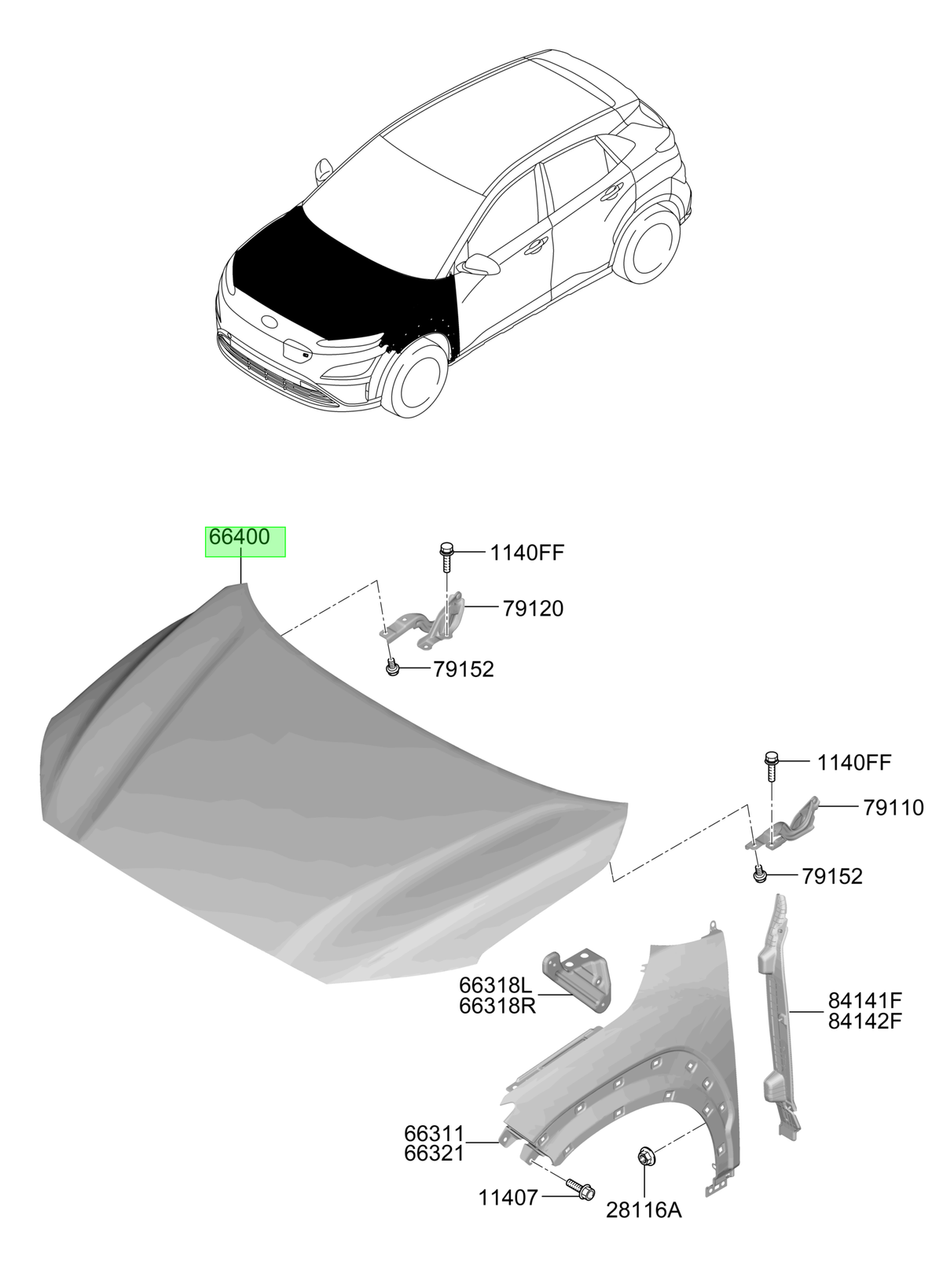 Oferta*capot Original Para Hyundai Kona 2018-2024
