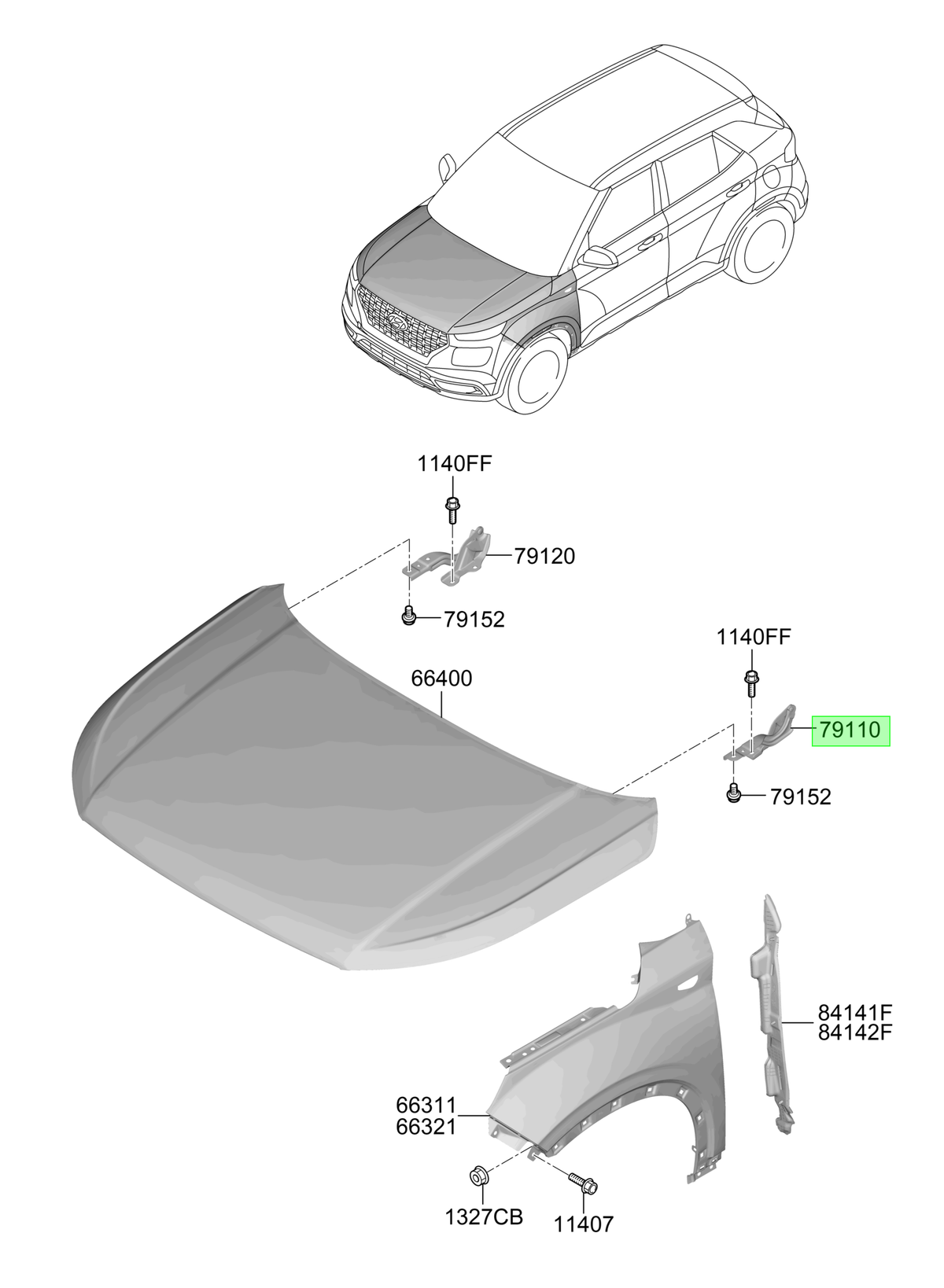 Bisagra Capot Lh Orig. Para Hyundai Venue Desde 2019