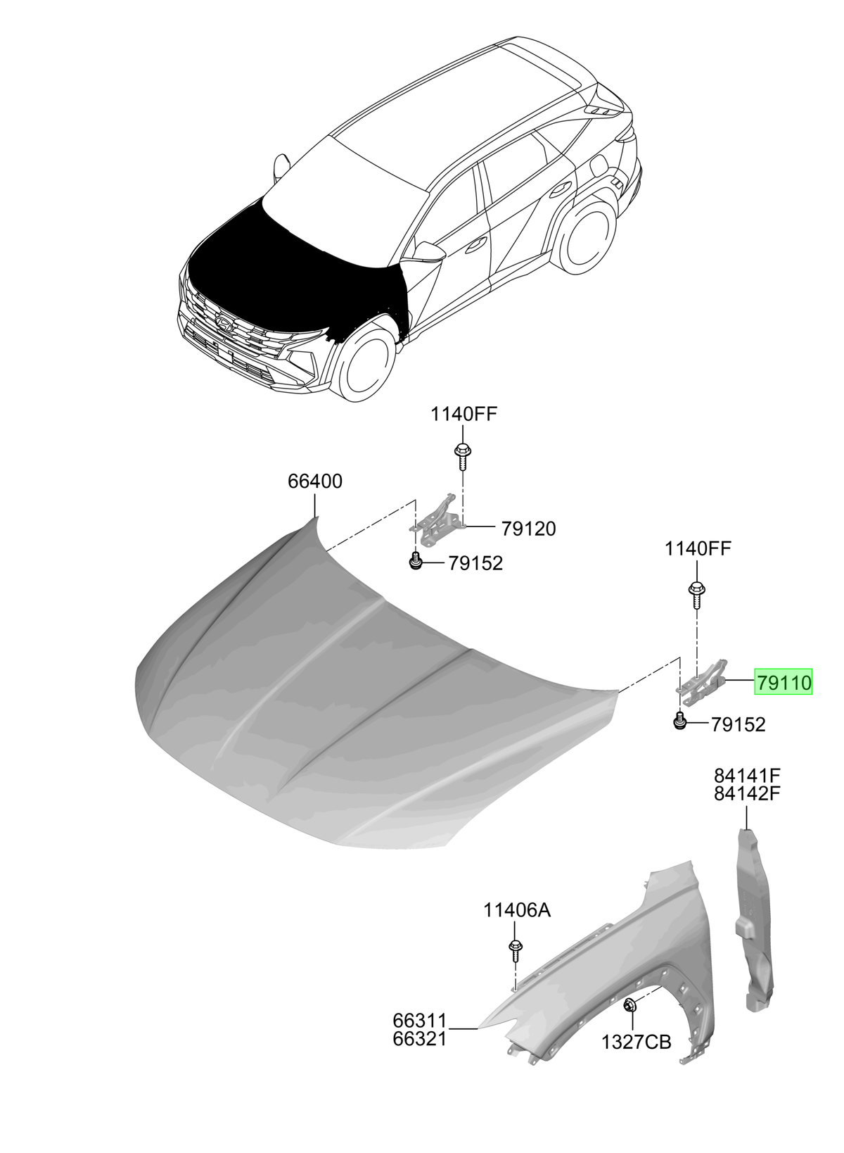 Bisagra Capot Izq. Lh Original Para Hyundai Tucson 2024-2025