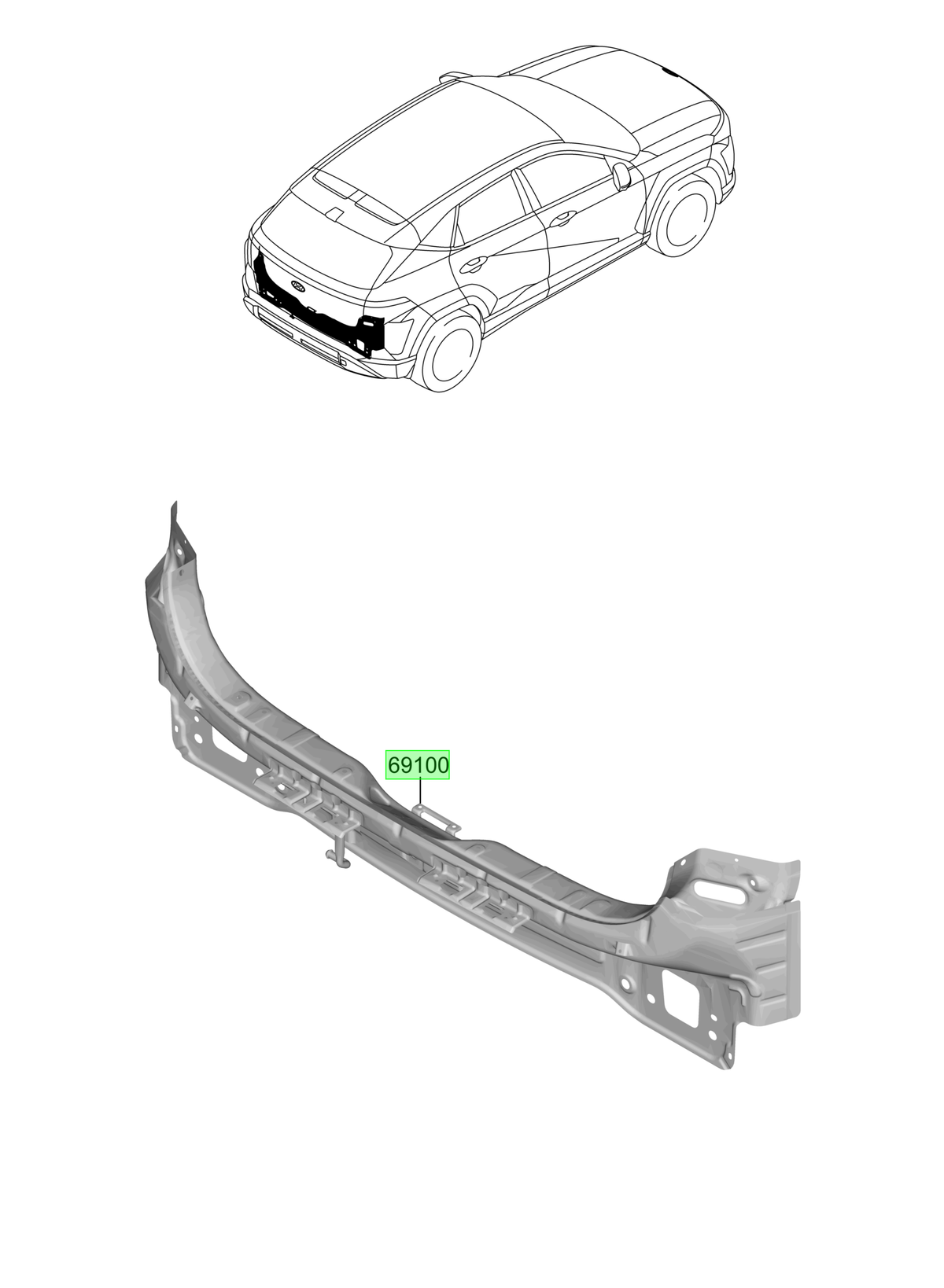 Panel Trasero Original Para Hyundai Kona 2023-2025