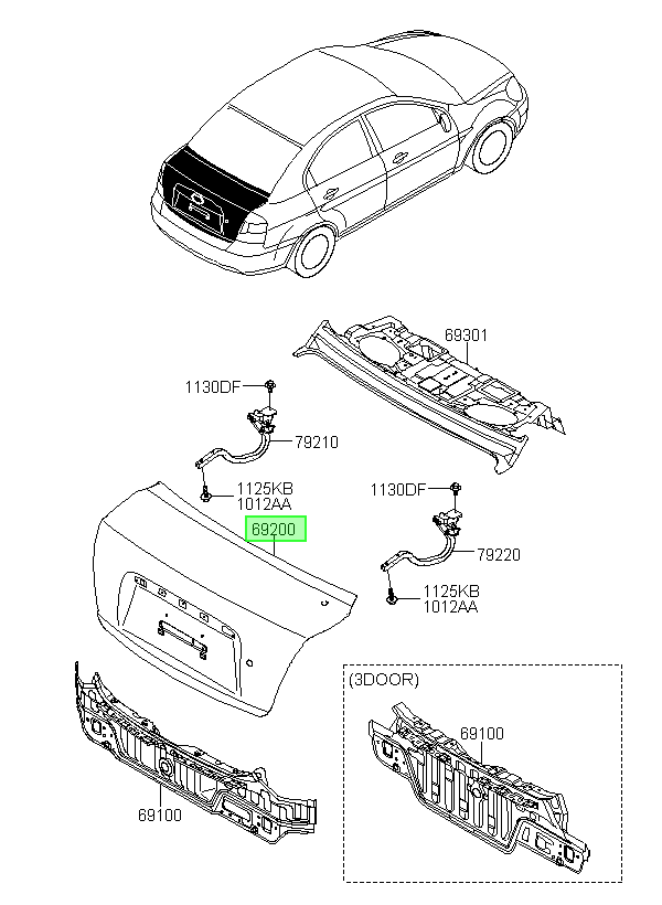 Tapa Maleta Orig. Para Hyundai Accent 2007-2010