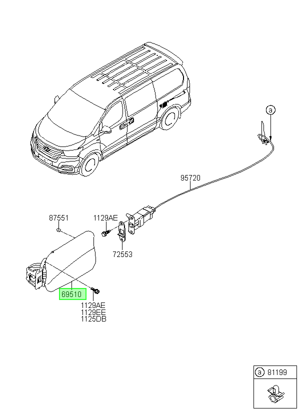 Tapa Bencina Exterio Orig. Para Hyundai H1 Desde 2007