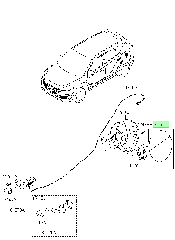 Tapa Combustible Orig. Para Hyundai Tucson Desde 2015