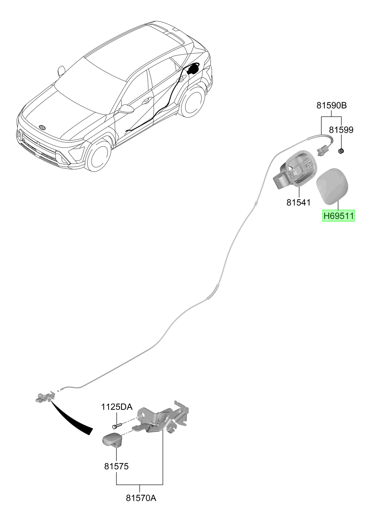 Tapa Combustible Original Para Hyundai Kona 2023-2025