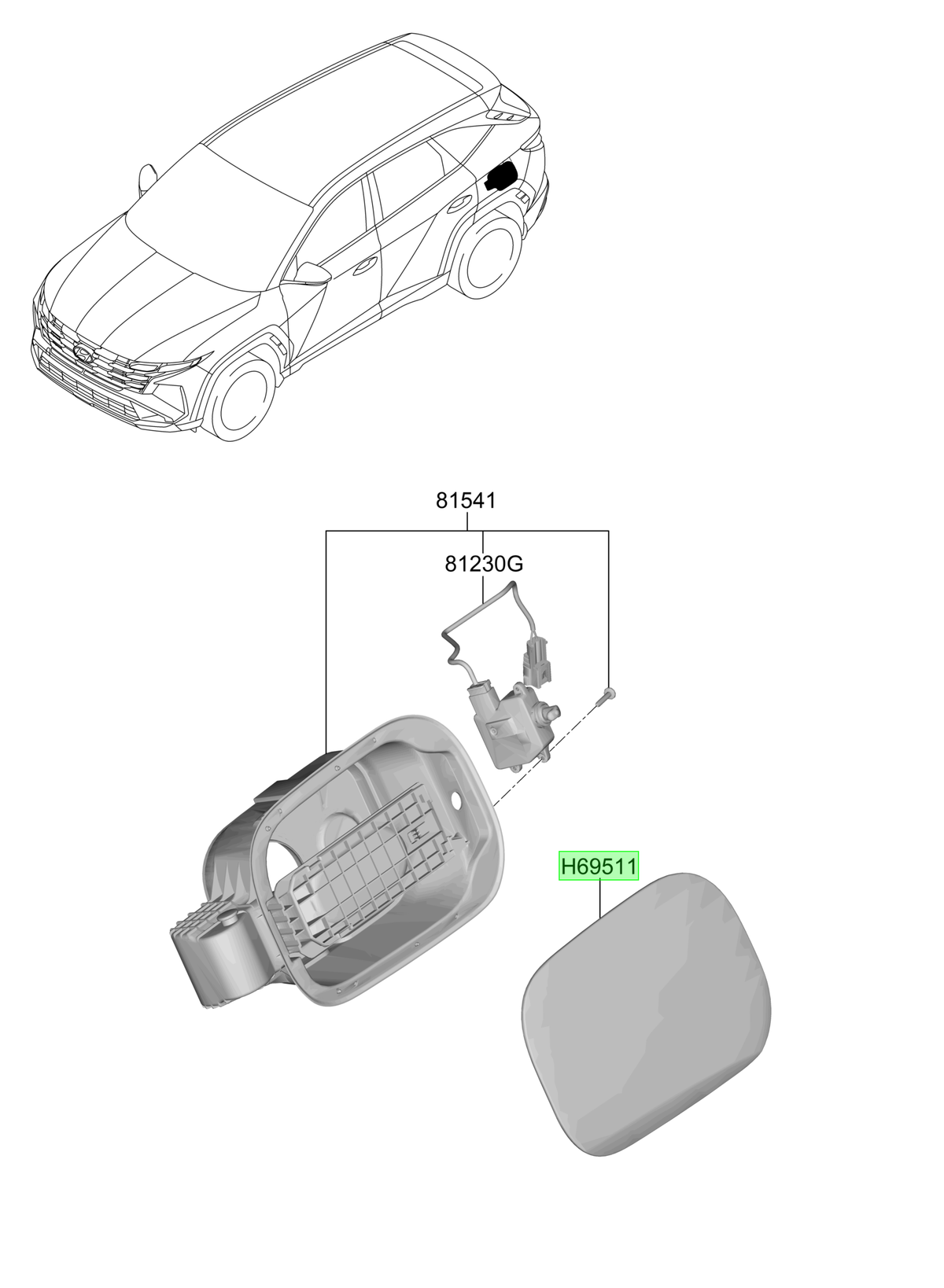 Tapa Combustible Original Para Hyundai Tucson 2021-2025