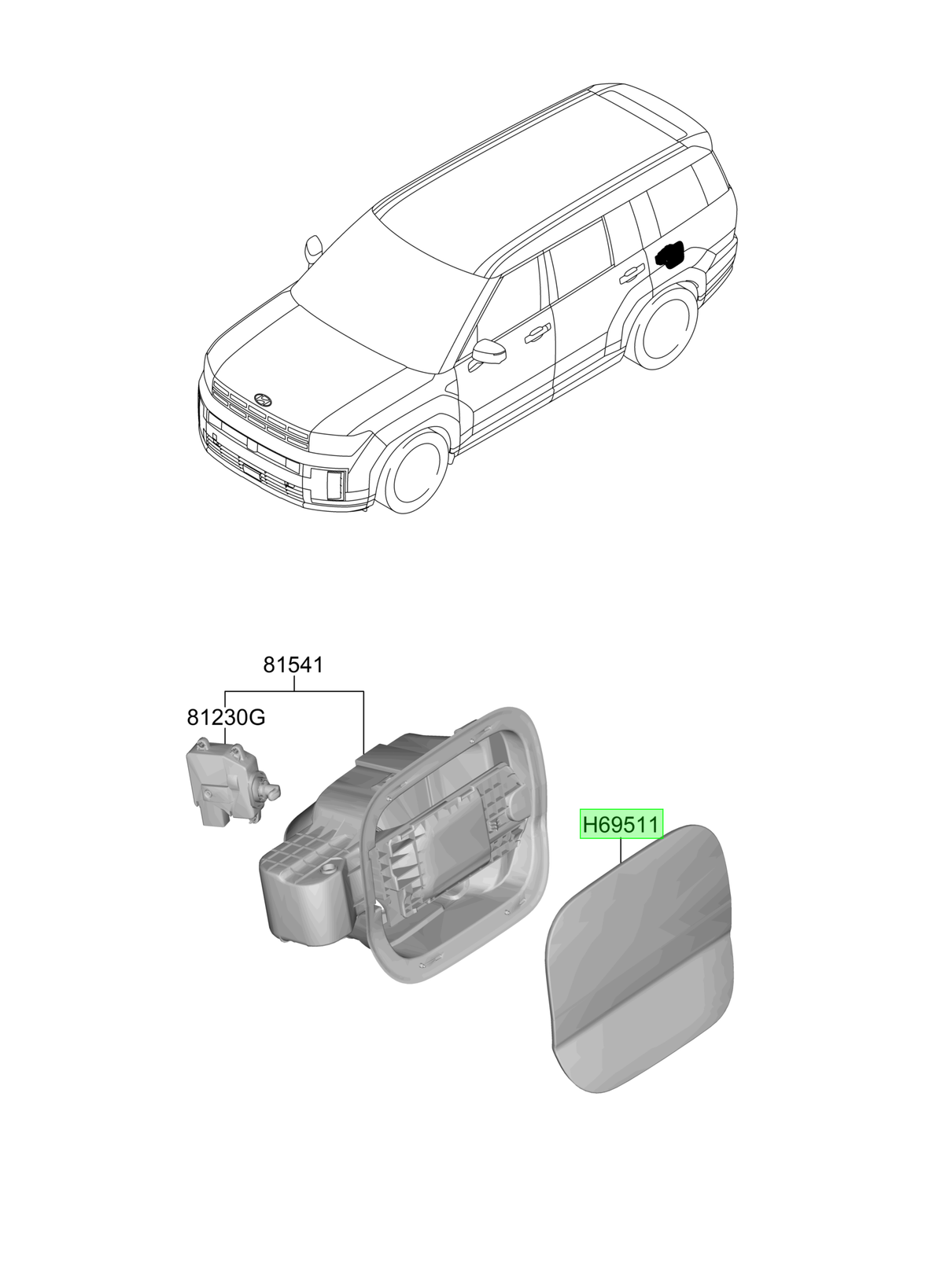 Tapa Combustible Original Para Hyundai Santa Fe 2023-2025