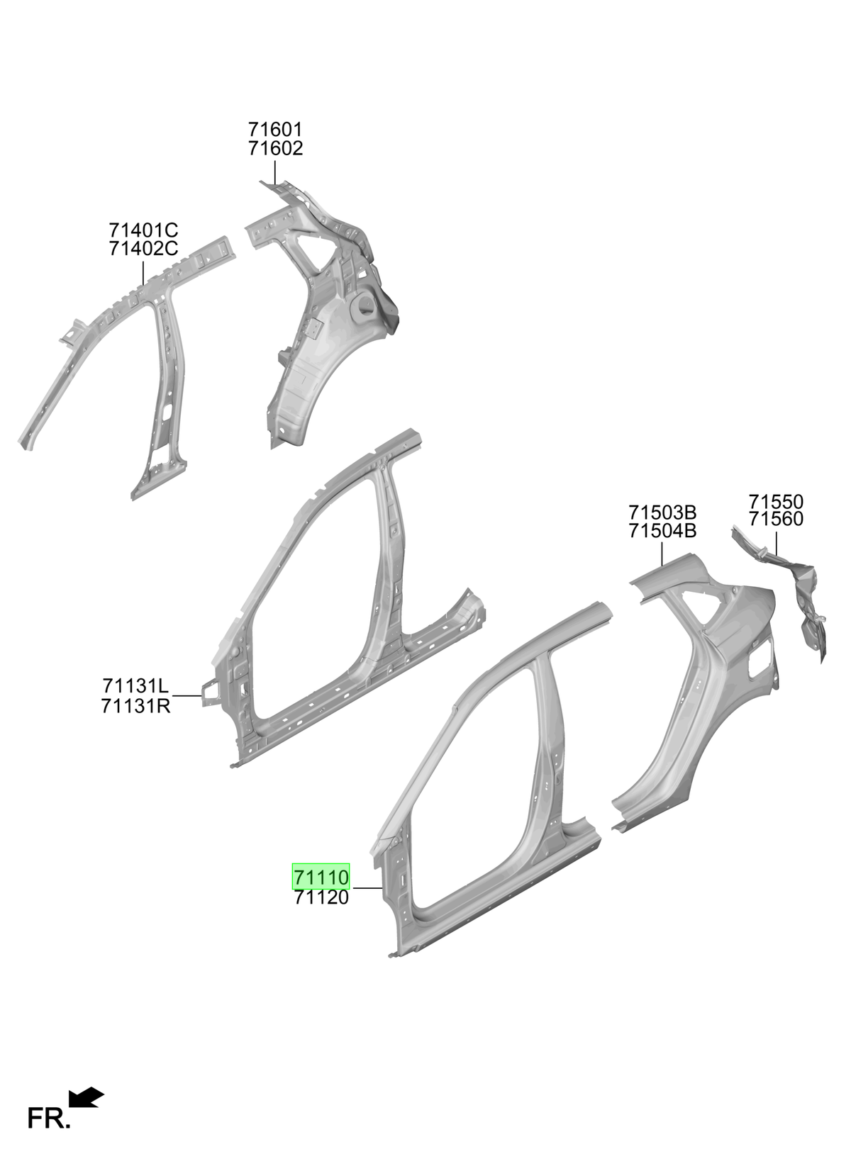 Pilar Lh Original Para Hyundai I20 2020-2025