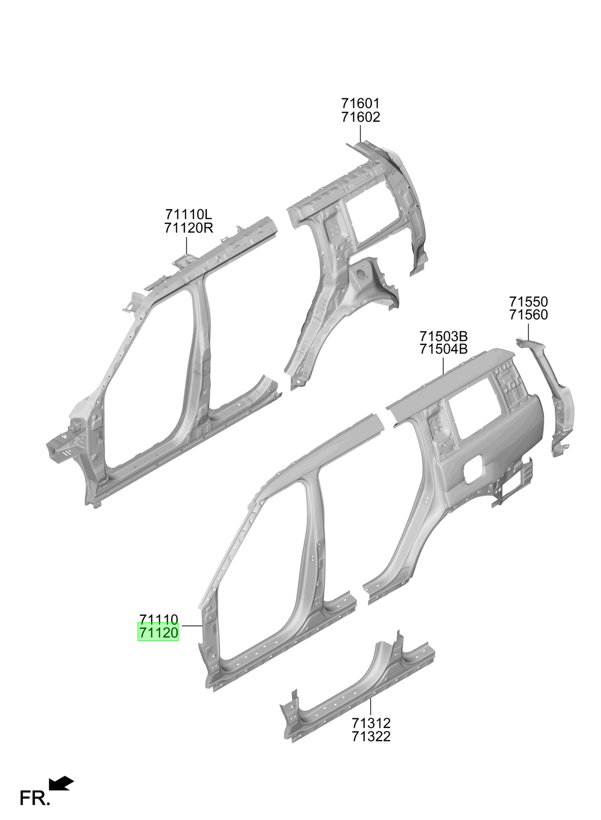 Pilar Del. Der. Rh Original Para Hyundai Santa Fe 2023-2025
